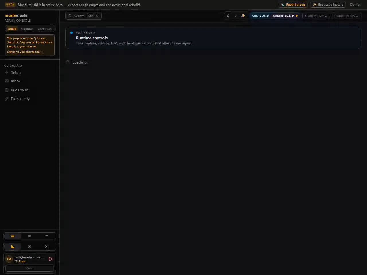 Settings — BYOK keys, SDK config, dedup thresholds